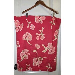 Pottery‎ Barn "Red w/Pink Flowers" Standard Pillow Sham 100% Cotton
